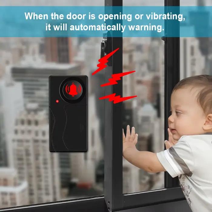 Alarme de porte et fenêtre antivol à vibration sans fil avec télécommande