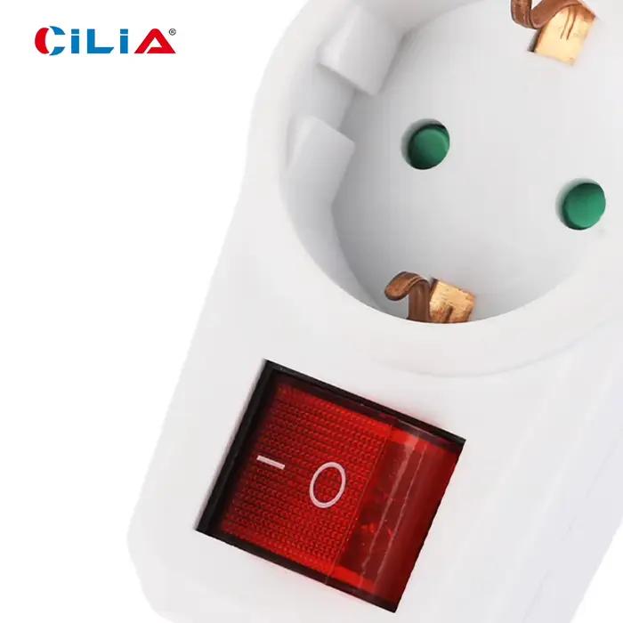 Adaptateur de prise électrique standard allemand 2/4 pièces
