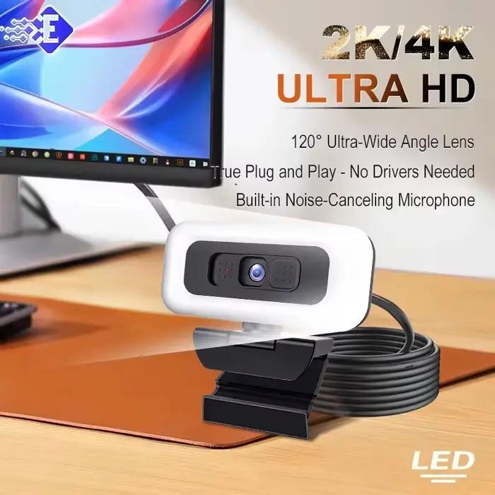 Webcam Lenovo 2K/4K Ultra HD avec autofocus