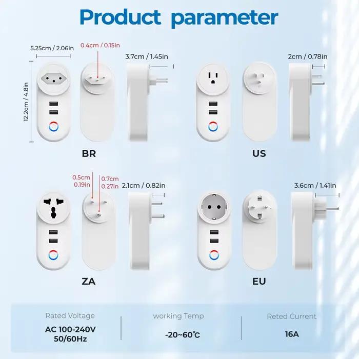 Prise intelligente Wifi Tuya 16A