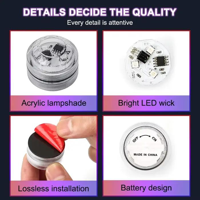 Lumière d'ambiance LED adhésive sans fil pour intérieur de voiture
