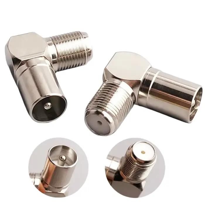 Adapteur Coaxial F Femelle à Angles Droits IEC Mâle Hautement Fiable pour Connexion Vidéo Stable et Haute Qualité Occasions Spéciales