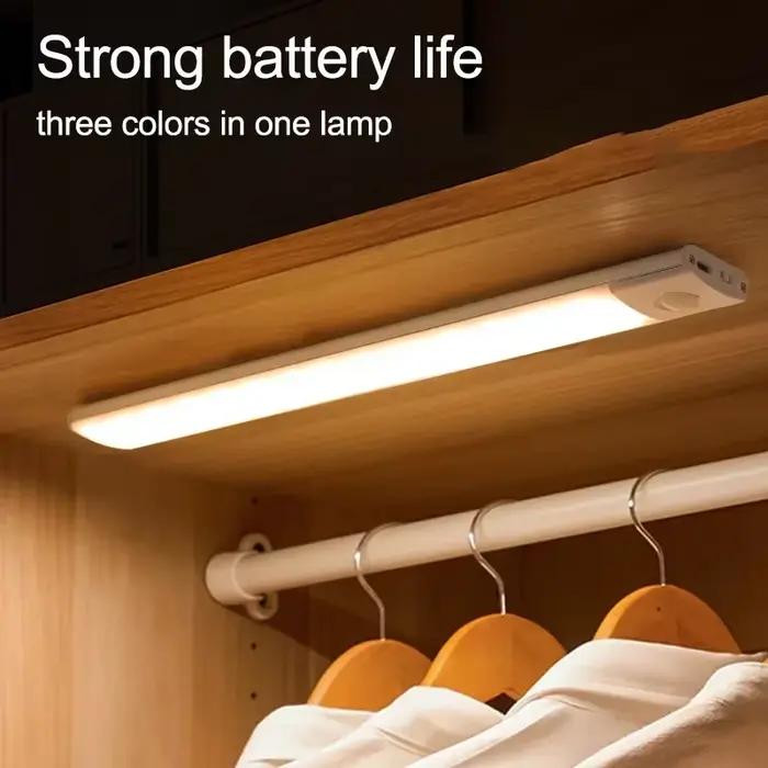Sous-meuble lumières LED capteur de mouvement veilleuse USB Rechargeable lampes à intensité variable pour armoires de cuisine chambre armoire éclairage