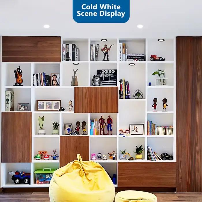 LED sous armoire lampe DC12V 3W 5W noir rond garde-robe éclairage placard lumières