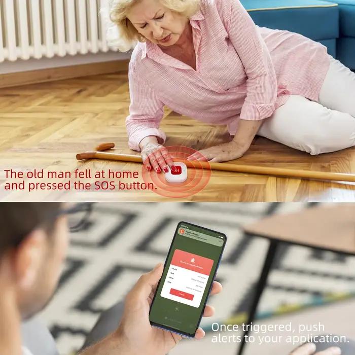 ACJ WiFi bouton d'appel d'urgence intelligent TUYA SOS soignant téléavertisseur téléphone alerte transmetteur