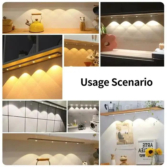 LED cuisine sous armoire lumière USB Rechargeable capteur de mouvement barre lumineuse