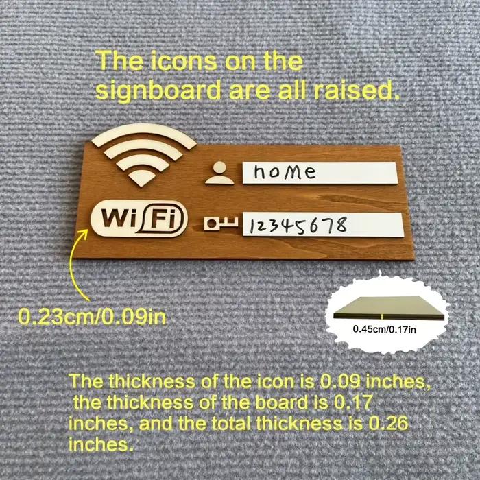 Panneau de mot de passe Wifi en bois Vintage