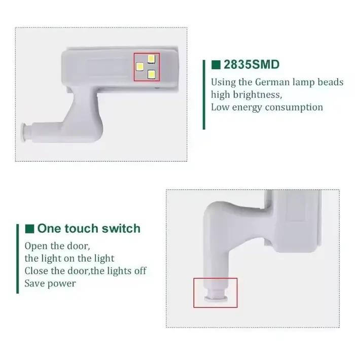 10 pièces/ensemble armoires de cuisine lumières LED charnière intérieure lampe éclairage pour chambre armoire placard