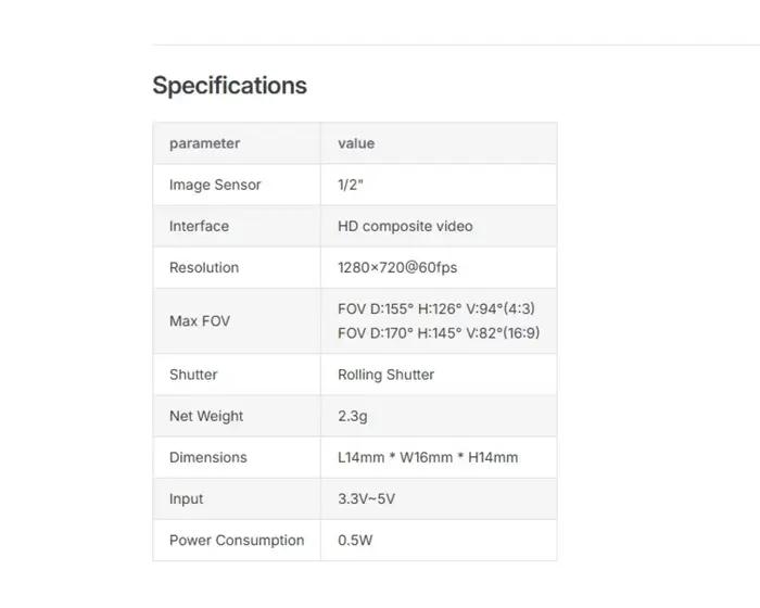 Caméra RunCam HDZero Lux