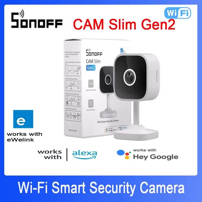 SONOFF CAM Slim Gen2 WiFi caméra de sécurité à domicile intelligente 1080P HD détection de mouvement Audio bidirectionnel eWeLink APP prise en charge Alexa Google