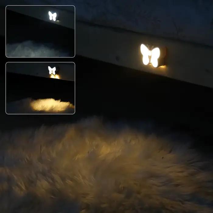 Papillon capteur de mouvement veilleuse LED sous armoire lumières lampe Rechargeable pour placard