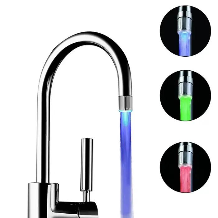 Douche veilleuse lampe capteur hydroélectrique Led lumières robinet tête température détectable veilleuses pour salle de bain plusieurs couleurs