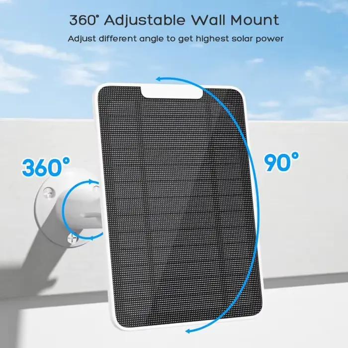 Panneau solaire étanche amélioré pour caméra de sécurité Eufycam 3/3C/2/2 Pro/2C/2C Pro/E/E20/E40/L20/L40 Zumimall