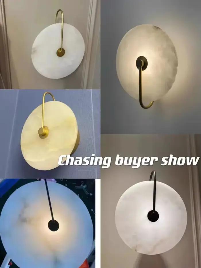 Applique murale Led moderne lumières pour chambre salon marbre décoration lampe éclairage de fond hôtel couloir allée Bahtroom