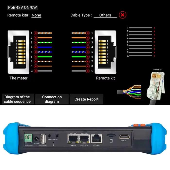 Testeur de caméra de sécurité NF-IPC716 IPC-9800 CCTV 7 pouces 8MP TVI AHD CVI avec sortie HDMI