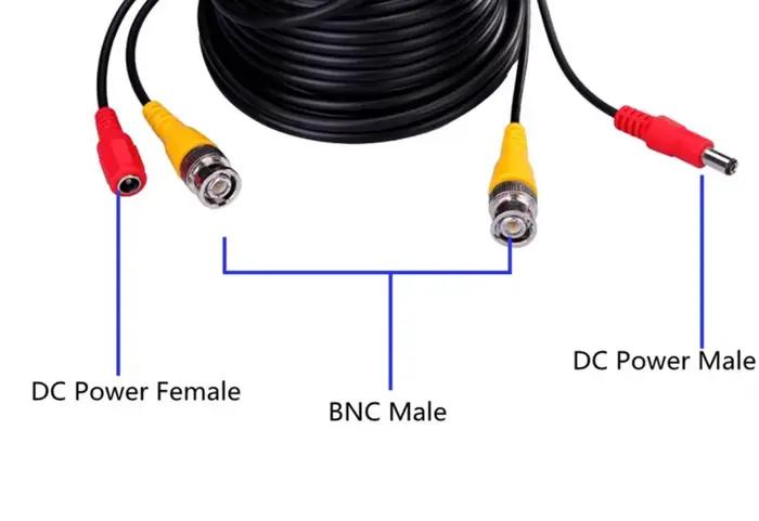 ESCAM 59ft 18m 32ft 10m BNC + câble de vidéosurveillance cc pour caméra de Surveillance analogique AHD CVI CCTV DVR Kit