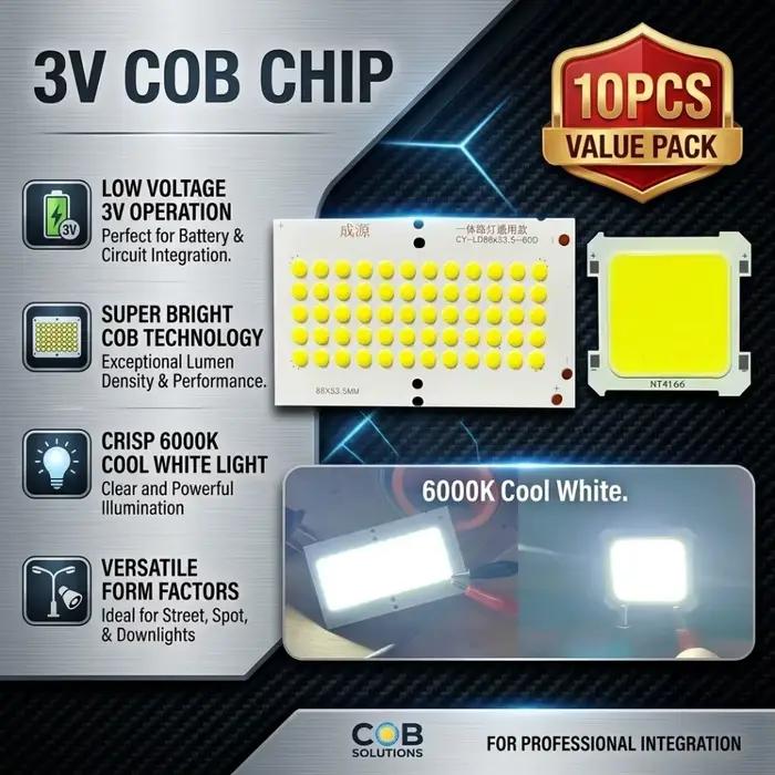 Source de lumière intégrée DC3V COB