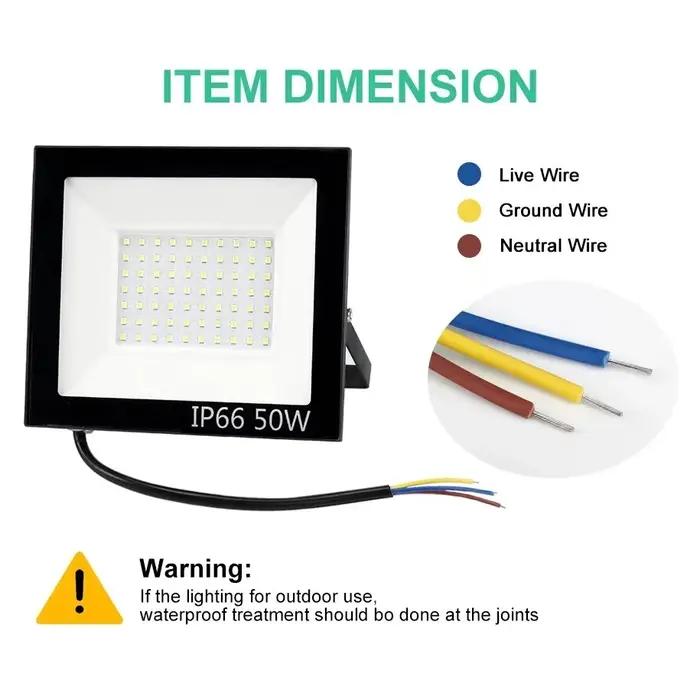 LED PIR capteur de mouvement projecteur extérieur applique murale lumière blanche 100W 50W 30W 20W 10W IP66 LED étanche
