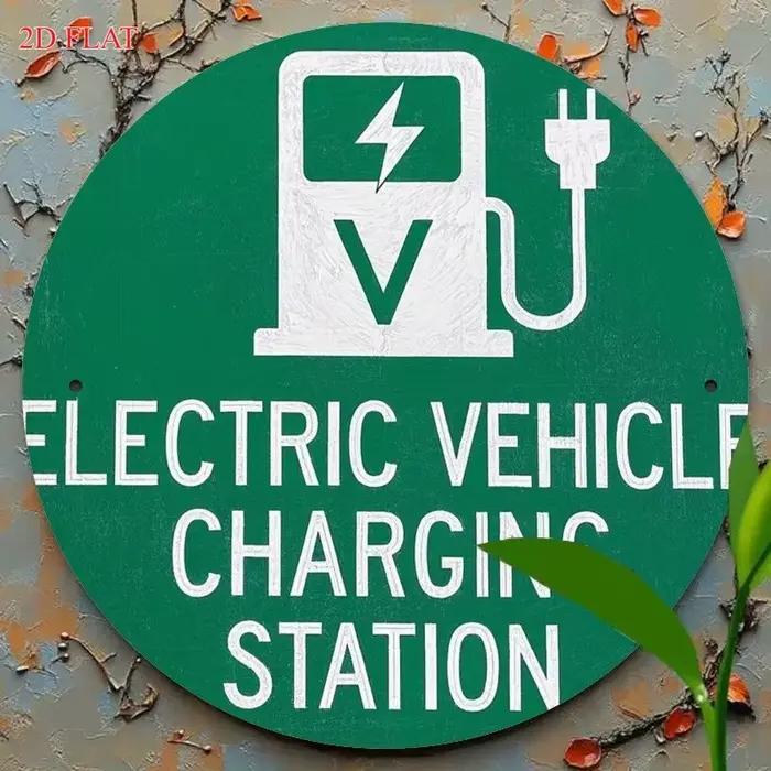 Panneau en métal HD, Station de recharge de véhicules électriques