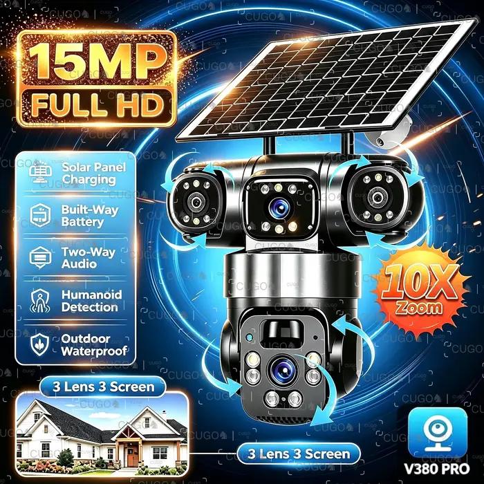 Caméra IP PTZ à trois objectifs 15MP 8K