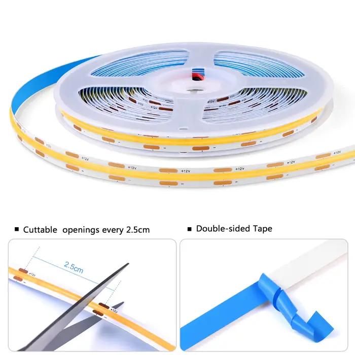 Bande Lumineuse LED COB à Capteur Tactile Intensité Réglable