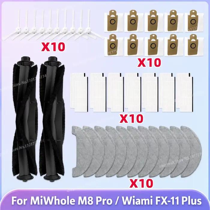 Accessoires d'aspirateur en ABS plastique pour MiWhole M8 Pro et Wiami FX-11 Plus filtres brosse latérale pièces de rechange pour aspirateur occassions spéciales
