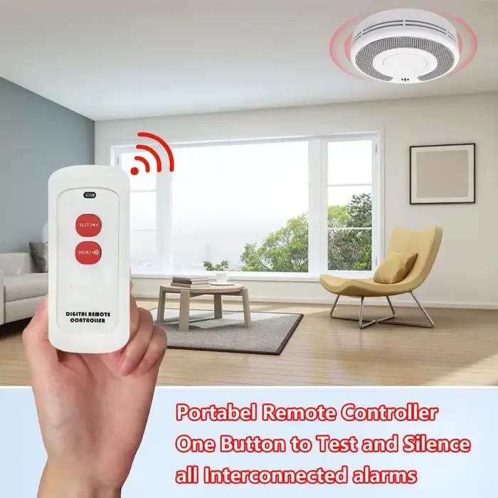 Détecteur de fumée/télécommande interconnectée par batterie de 10 ans