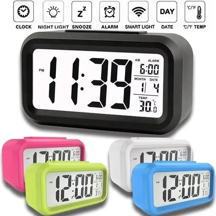 Réveil numérique LCD avec thermomètre calendrier
