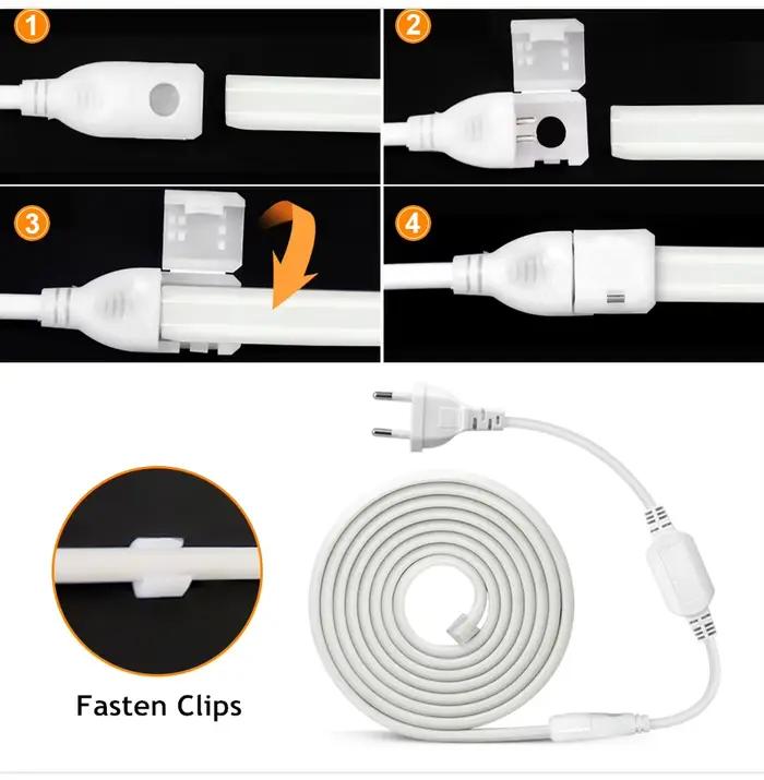 Prise de courant 220V AU EU avec interrupteur pour connecteur de bande LED COB