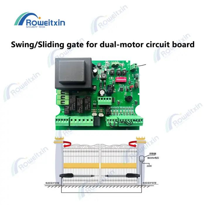 PCB de porte battante/couleur 220v AC 433 Mhz modèle NC pour double moteur