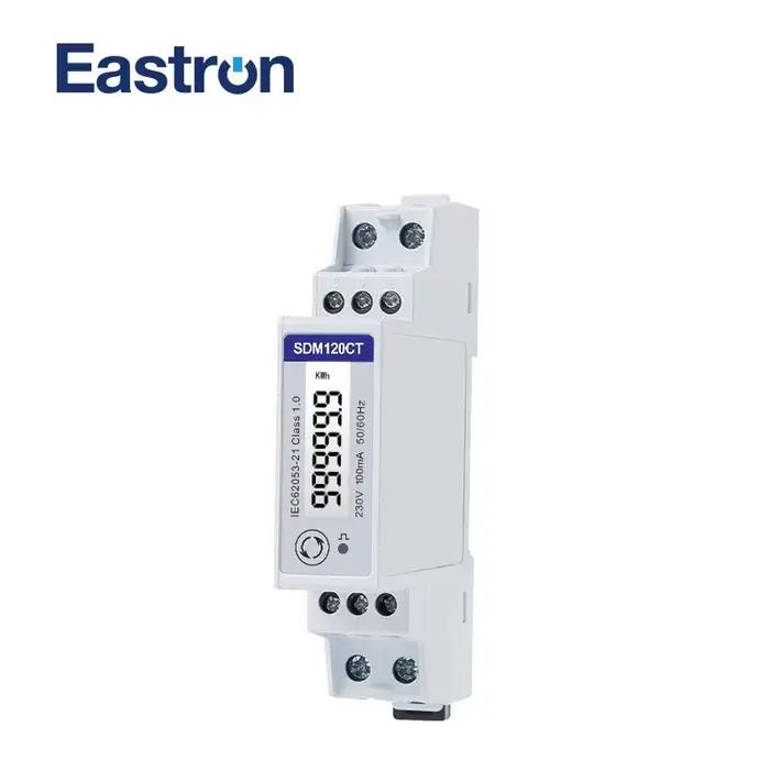 SDM120CT-MV, entrée 0.1V 1 phase 2 fils 230V RS485 Modbus kwh kvarh compteur de puissance