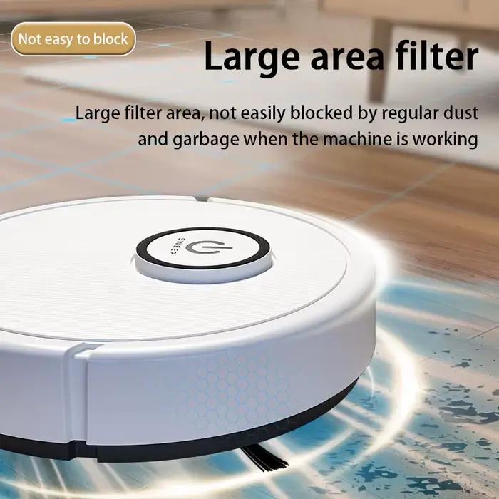 Robot Aspirateur Intelligent 3-en-1 6000Pa Forte Aspiration Balayage Lavage Recharge USB Navigation Laser Poils d'Animaux Sols Durs Nouveauté 2026