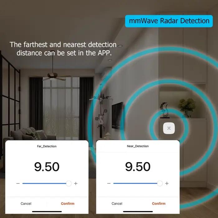 Wifi MmWave capteur de mouvement de présence humaine avec détection de Luminance/Distance 5/110/220V Tuya vie