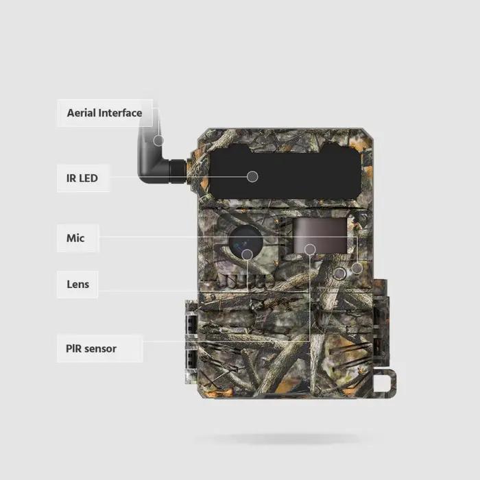 Caméra de surveillance de la faune Willfine T100PRO 4G LTE avec application de diffusion en direct