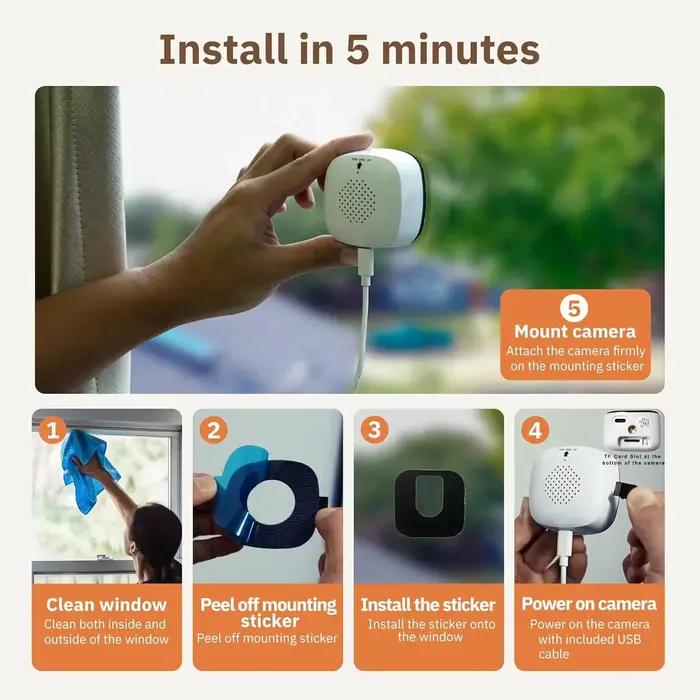 Caméra de fenêtre WiFi 2.4/5GHz 3MP