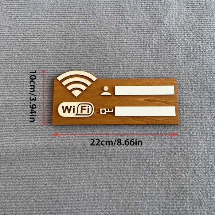 Panneau de mot de passe Wifi en bois Vintage