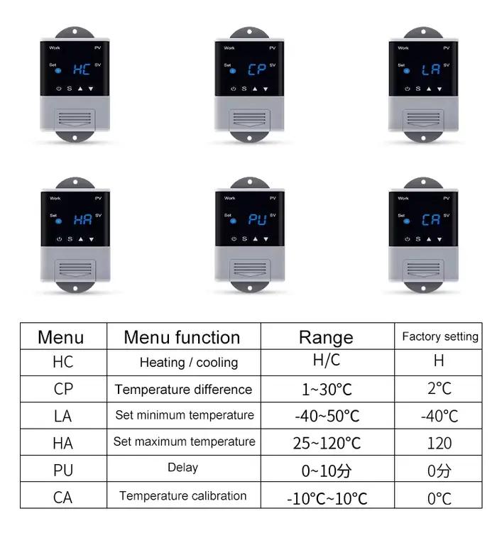Touriste numérique ThermoandreTemperature Contrmatérielle Smart Thermoregulator AC110-220V refroidissement interrupteur