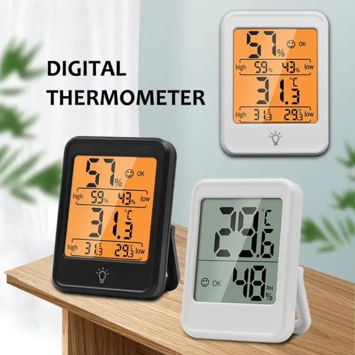 Thermomètre et hygromètre électroniques d'intérieur avec écran rétroéclairé pour chambre et espace de vie