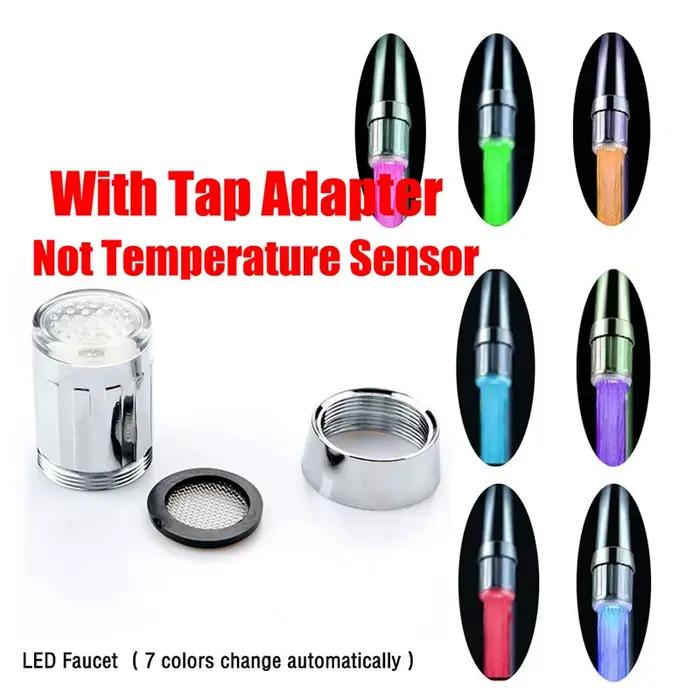 Douche veilleuse lampe capteur hydroélectrique Led lumières robinet tête température détectable veilleuses pour salle de bain plusieurs couleurs