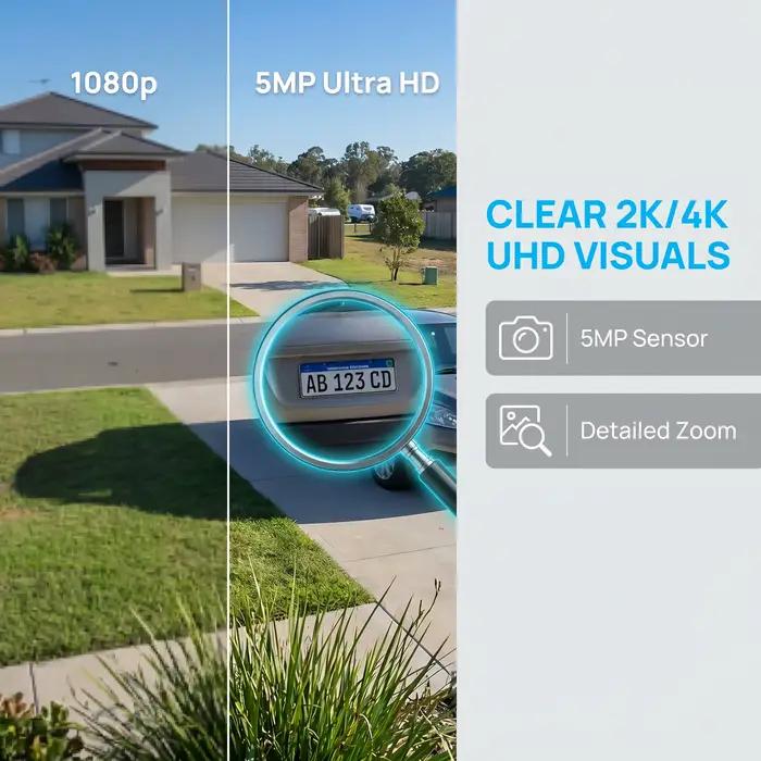 ANRAN 5MP sécurité solaire WiFi caméra extérieure sans fil Surveillance projecteur détection de mouvement couleur Vision nocturne visualisation à distance
