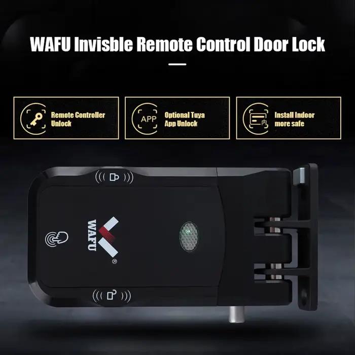 WAFU serrure de porte intelligente sans fil à distance Inivisble Fechadura Inteligente