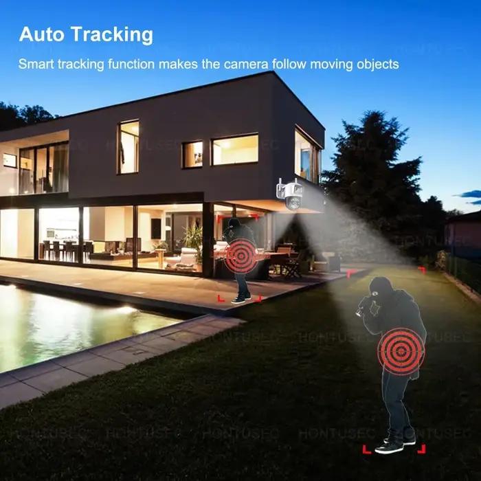 Yoosee 4K 8MP trois objectifs double écrans 10X Zoom optique couleur Vision nocturne suivi automatique caméras de Surveillance Audio bidirectionnelle