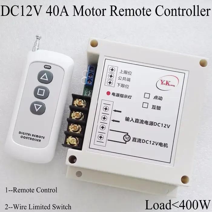 Haute puissance 12V DC 40A 400W moteur télécommande sans fil interrupteur volet roulant porte rideau électrique à distance avant arrière