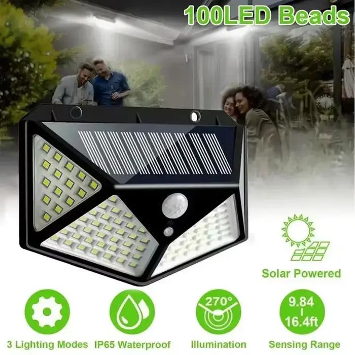 1/2/4/6 pièces 100 mur LED lumières lampe solaire extérieure PIR capteur de mouvement