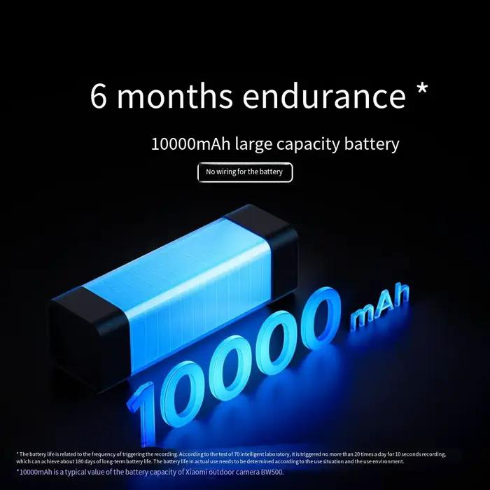 Mijia Xiaomi BW500 caméra extérieure 2.5K HD prise de vue 10M Vision nocturne AI Protection intelligente IP67 étanche longue durée de vie de la batterie