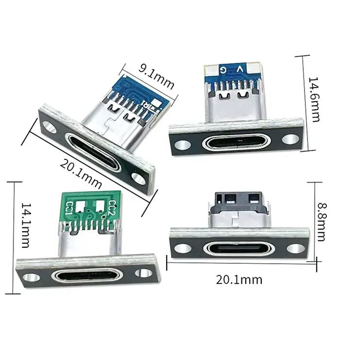 Prise USB 3.1 Type C avec plaque de fixation à vis