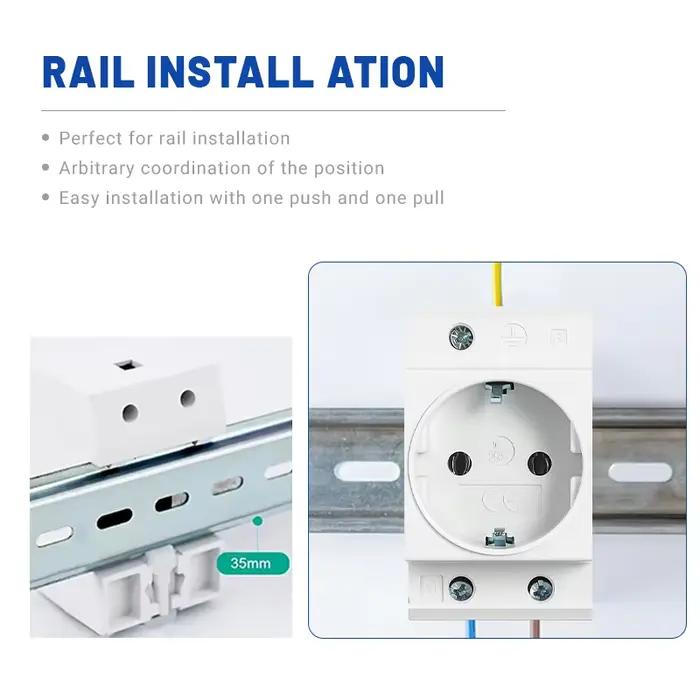 GEYA – prise de courant modulaire sur Rail Din EU