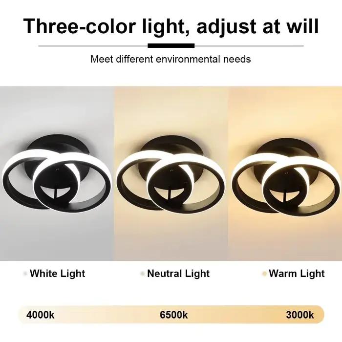 LED allée plafonniers lustre moderne trois couleurs lampe lampes minimalistes pour chambre lumière Surface Installation salle à manger