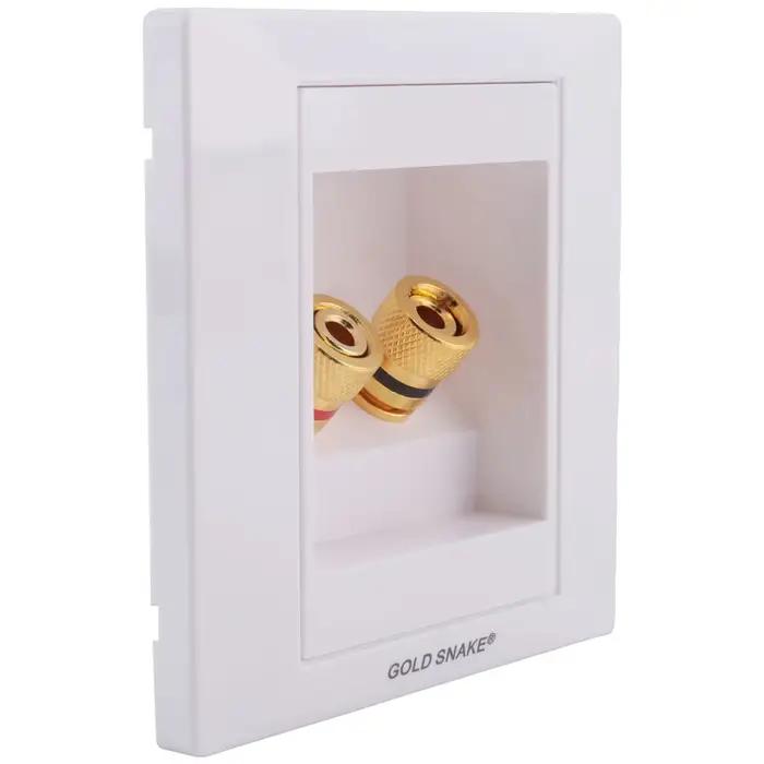 Port de connexion de prise murale avec haut-parleur 2 prises, blanc