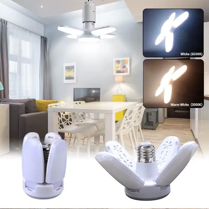 Ampoule LED en forme d'éventail E27 lampe à LED pliable 220V 110V 40 LED ampoules pour la maison plafonnier entrepôt Garage lumière blanc chaud